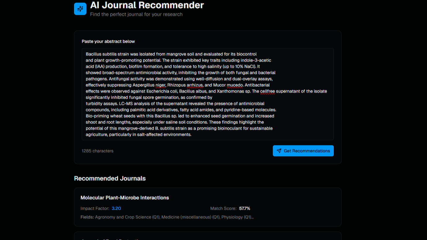 AI Journal Recommender